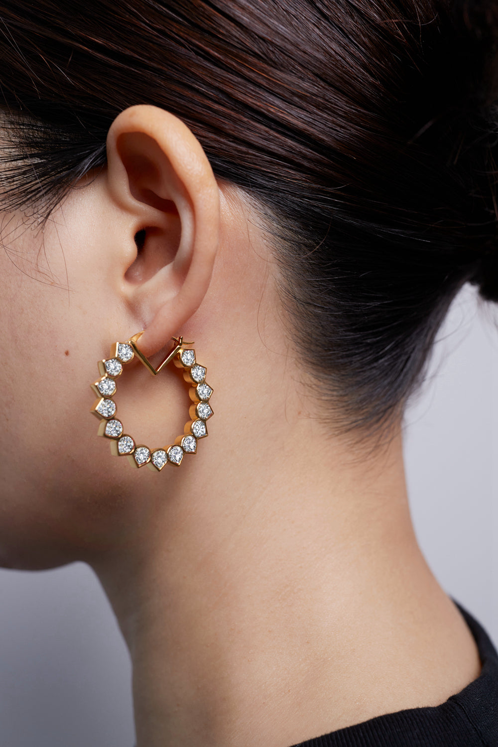 Spiky Hoop Earring with Lab-Grown Diamonds